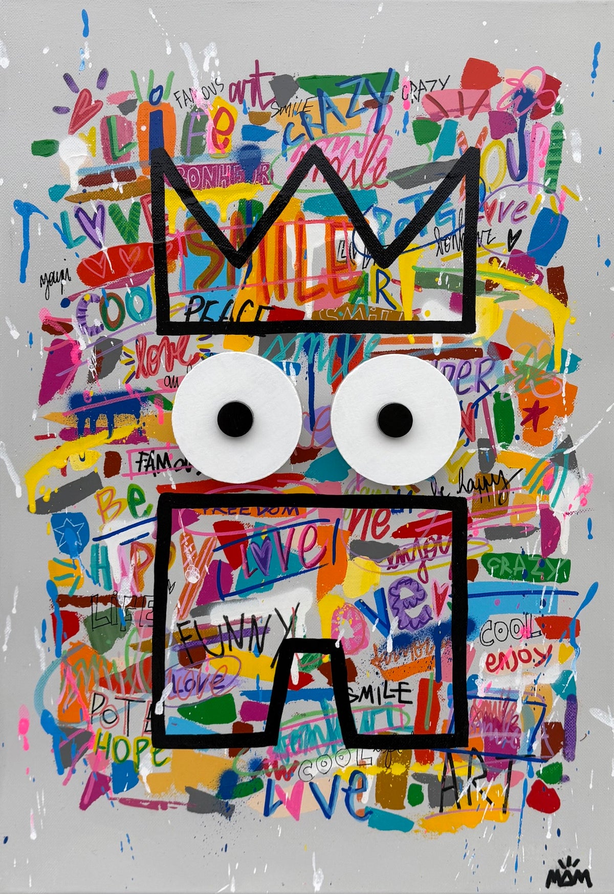 Toile technique mixte haut-en-couleur de MAM, King Pote, 38 x 55 cm
