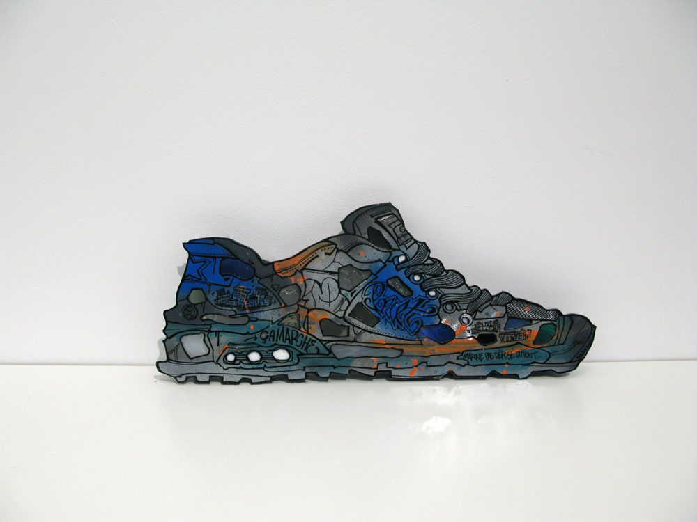 Toile mer grand format Sneakers 1 – EMER – 145 × 37 cm