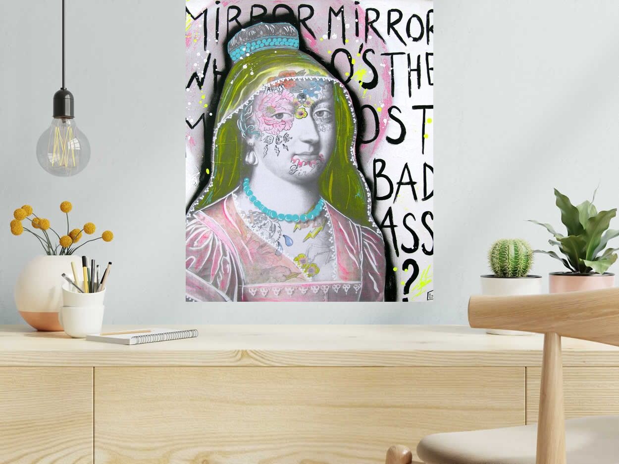 Toile Mirror Mirror de LN LE PAPE dans un intérieur – 50 × 61 cm