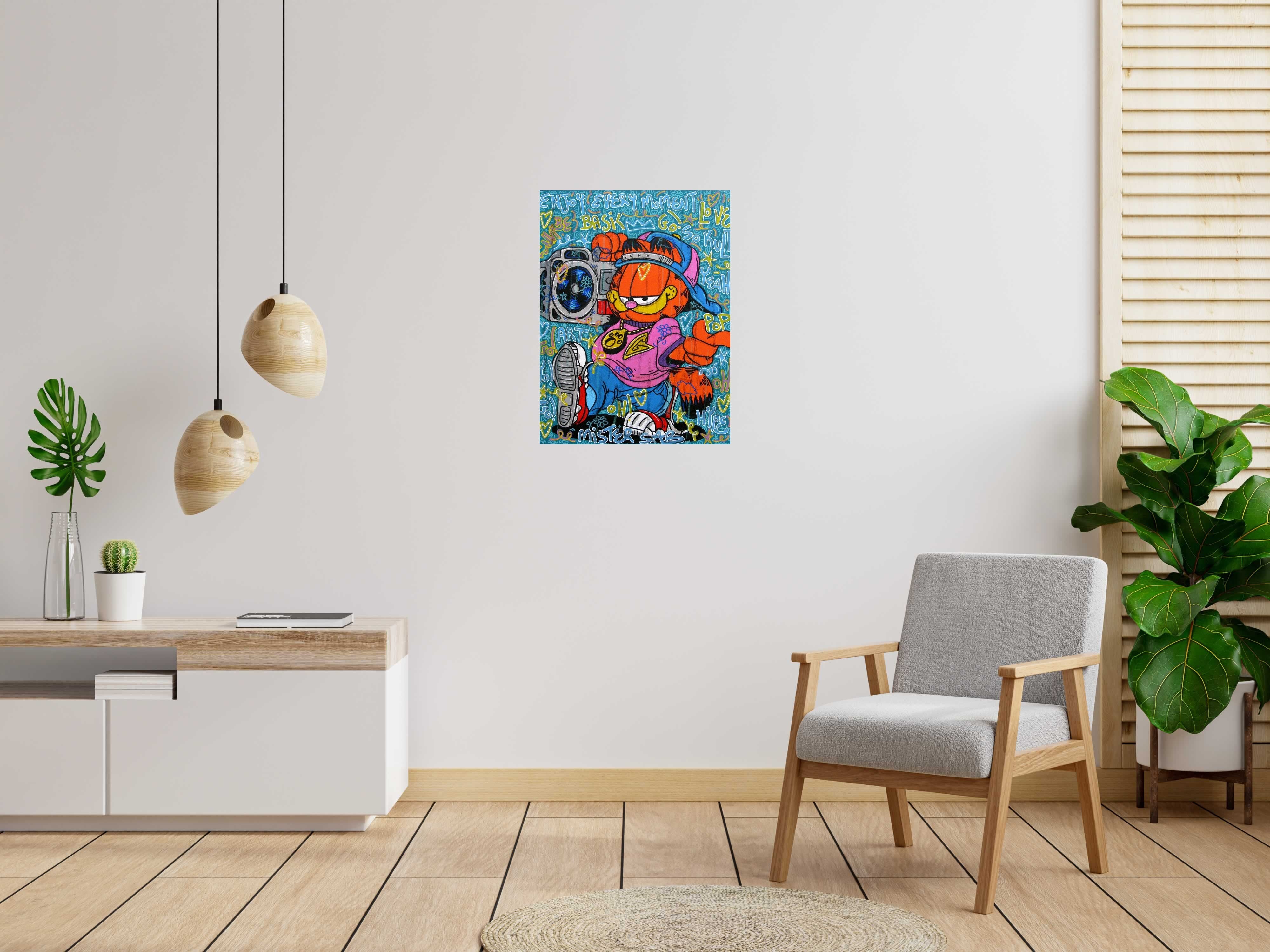 Toile Enjoy every moment de RICO SAB dans un intérieur – 60 × 80 cm