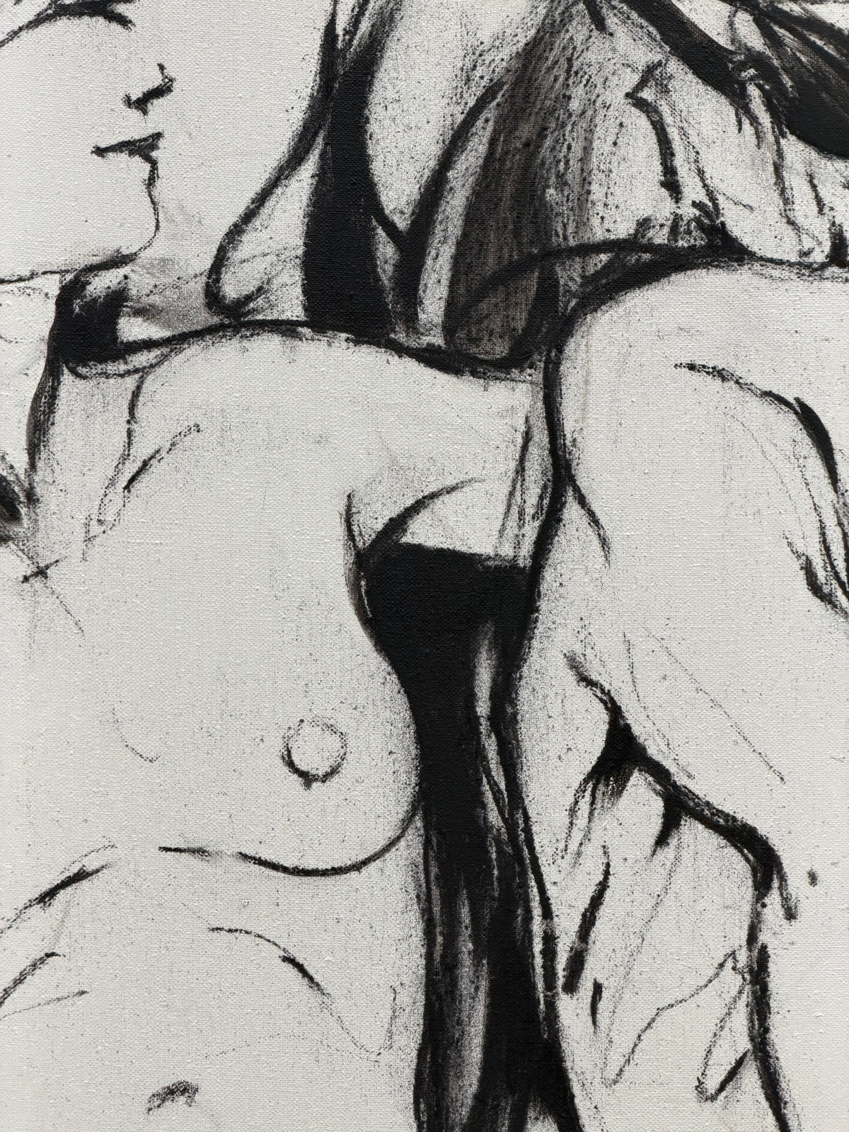 Toile Volutés 5 de CYRIL REGUERRE dans un intérieur – 100 × 100 cm