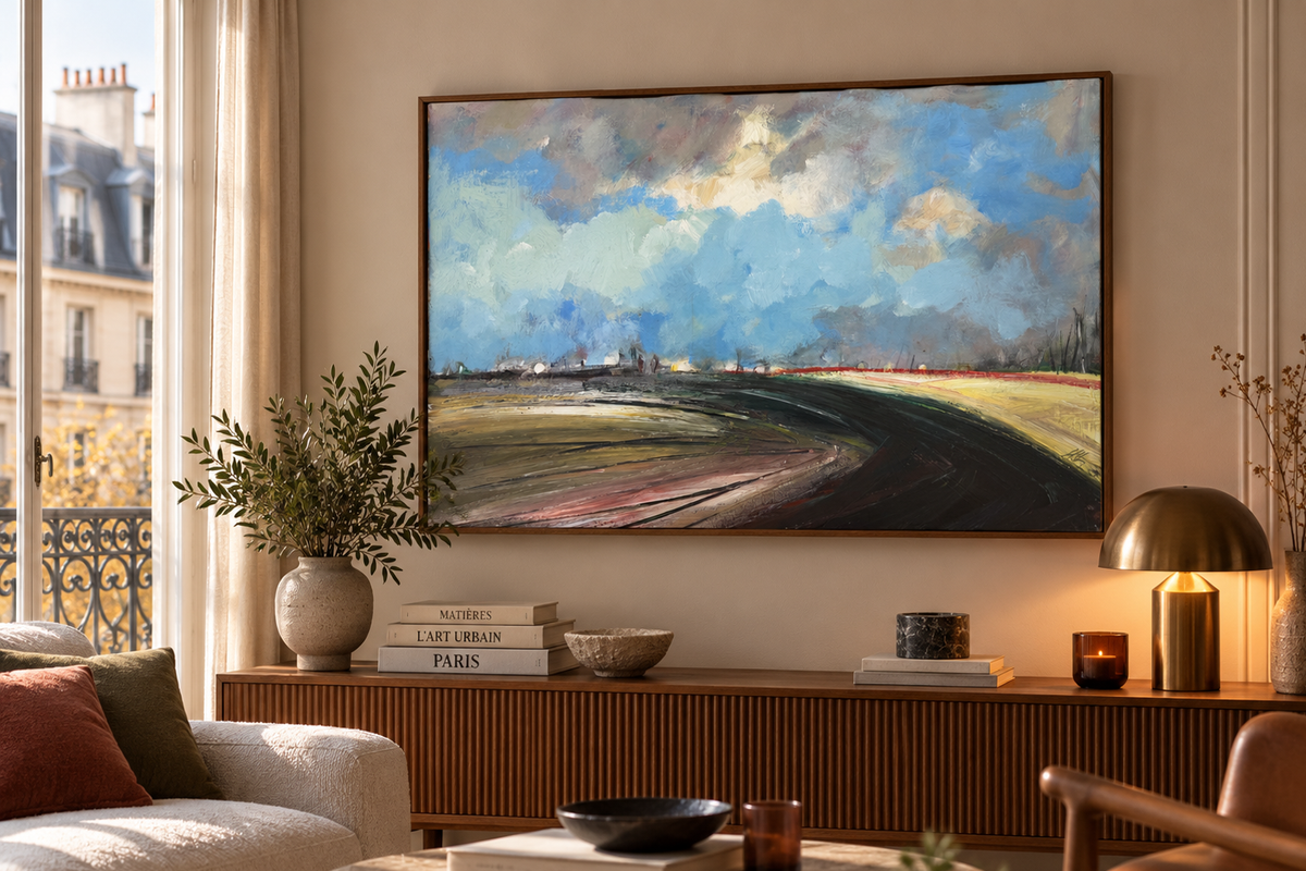 Toile Horizon - Bezdenista - 1 de IVAN TZONEV dans un intérieur – 81 × 60 cm