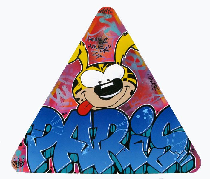 Toile street art format xxl Houba houba – KENY – 82 × 82 cm