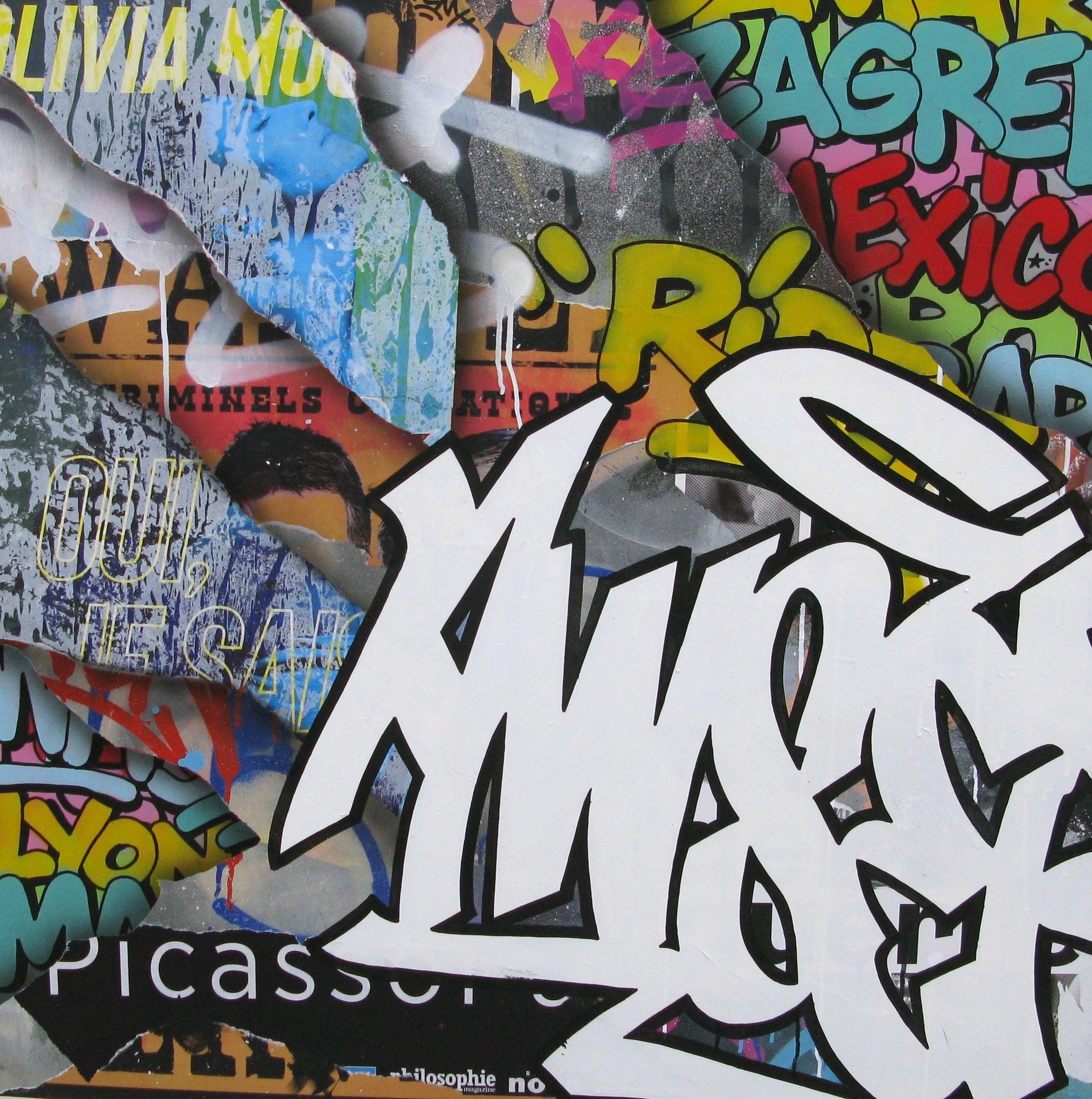 Toile street art format xxl Paradise Paris – KENY – 100 × 100 cm