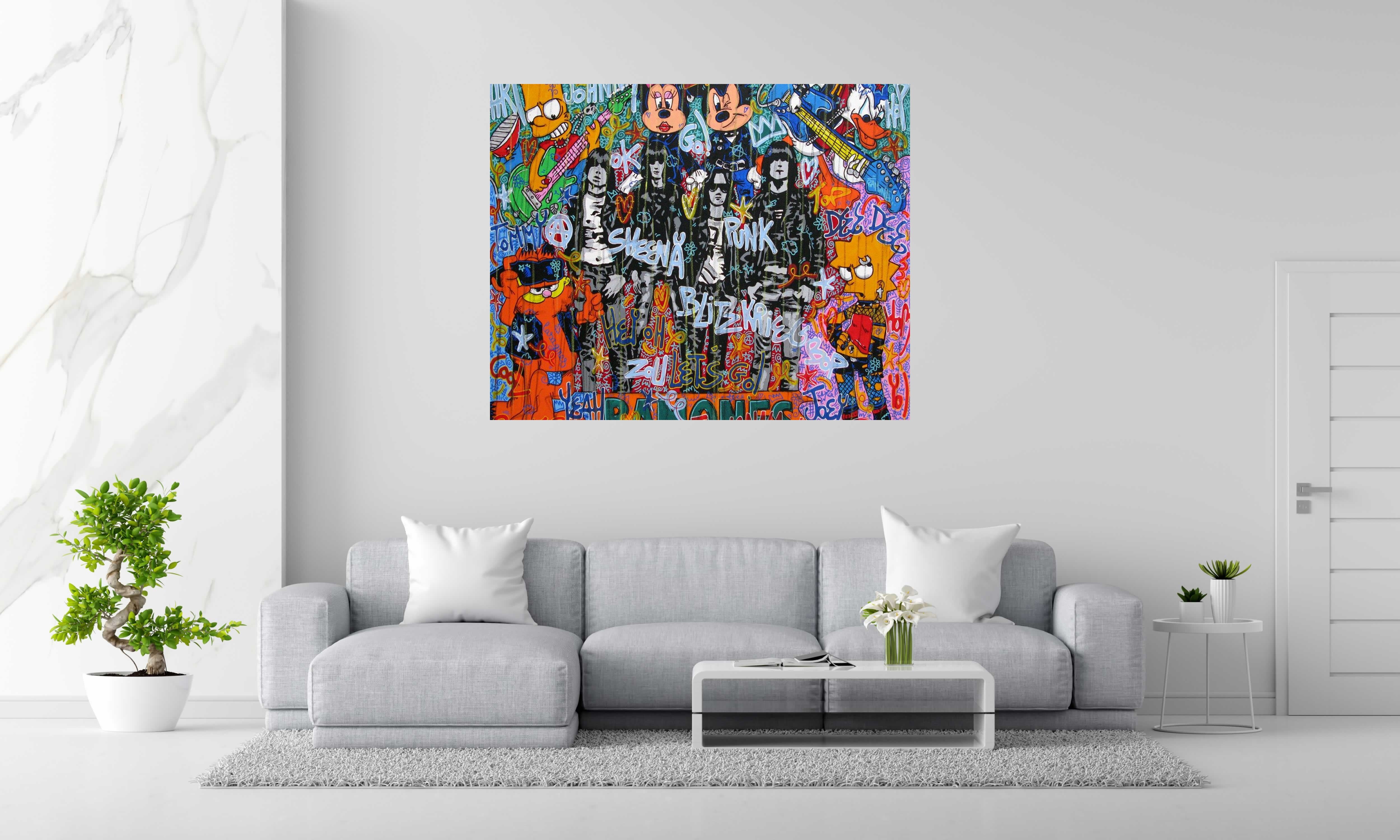 Toile Hey ho let's go ! de RICO SAB dans un intérieur – 150 × 120 cm