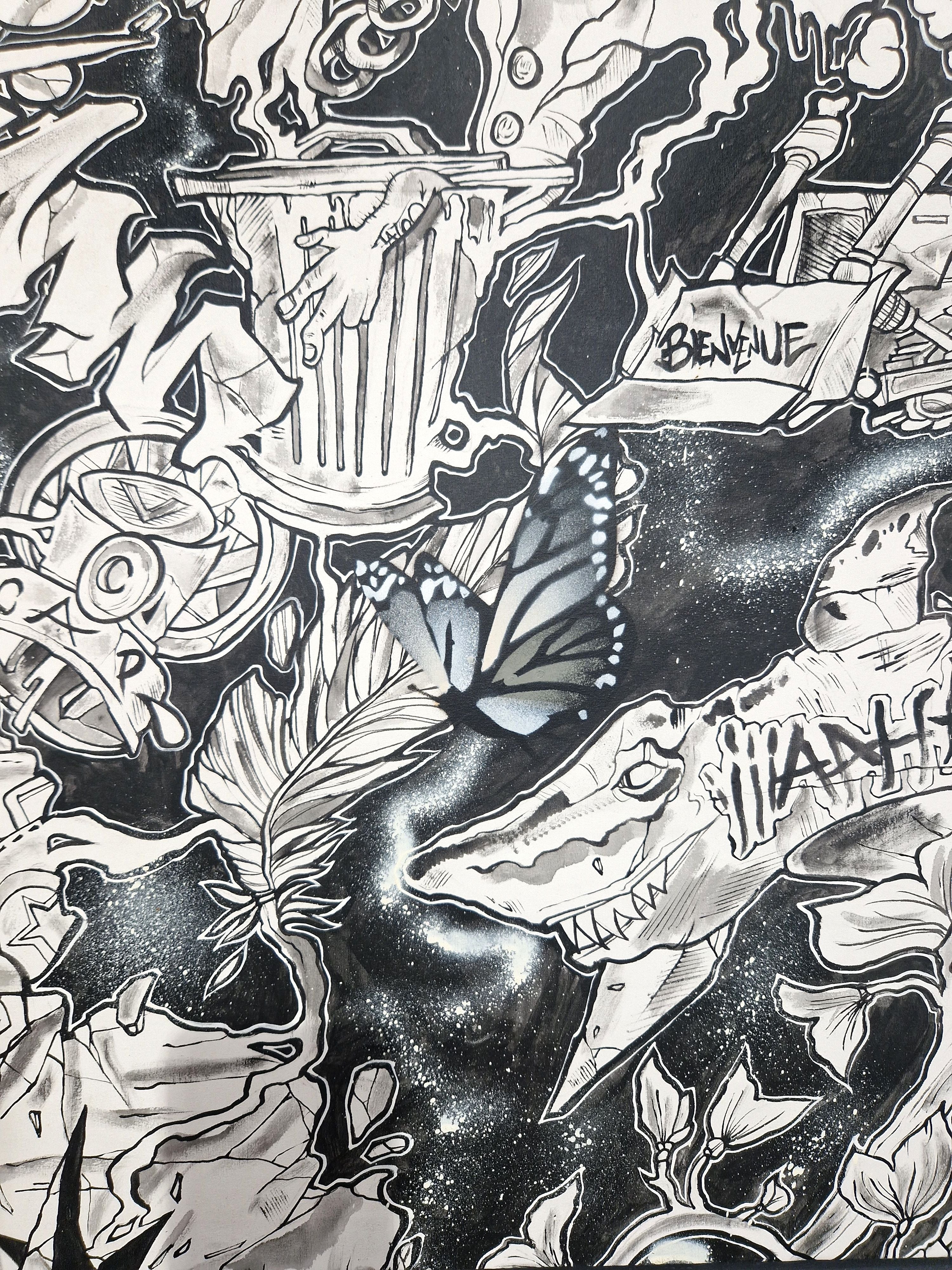 Toile Quadriptère - Shoes edit de Craig & Emer dans un intérieur – 110 × 88 cm