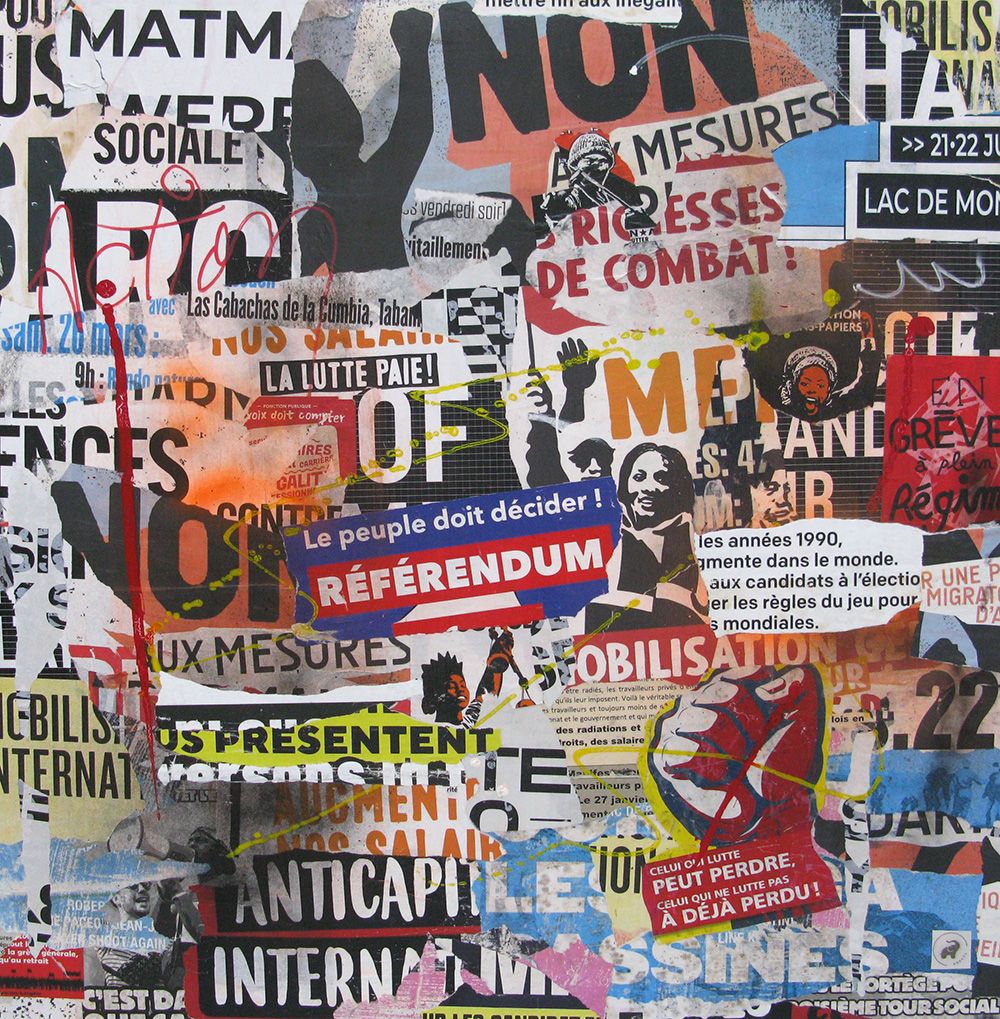 Toile street art grand format Référundum – PODKOL – 80 × 80 cm