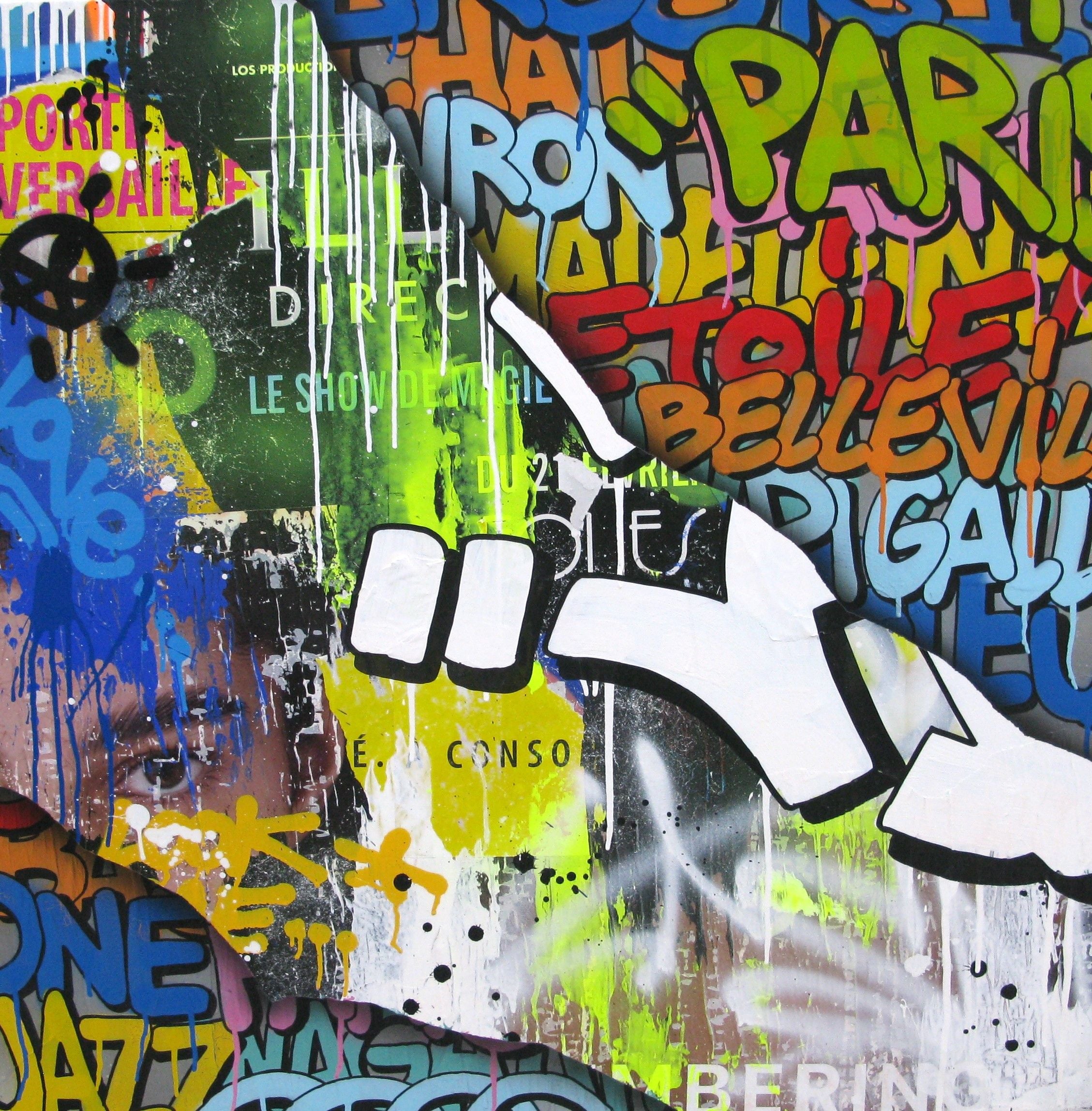 Toile street art grande taille Spray Art 2 – KENY – 100 × 100 cm