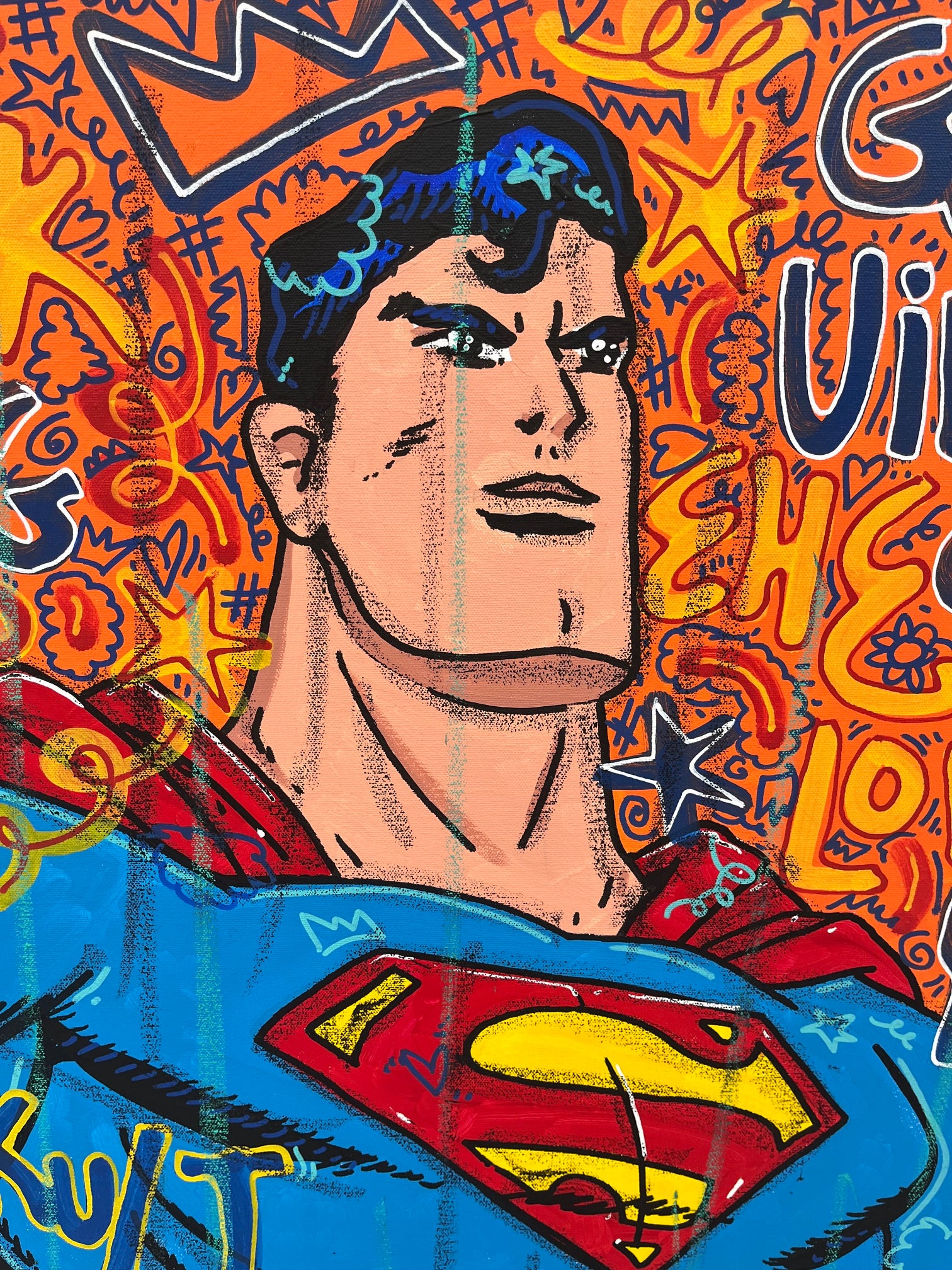 Toile AMAZING SUPERMAN de RICO SAB dans un intérieur – 116 × 89 cm