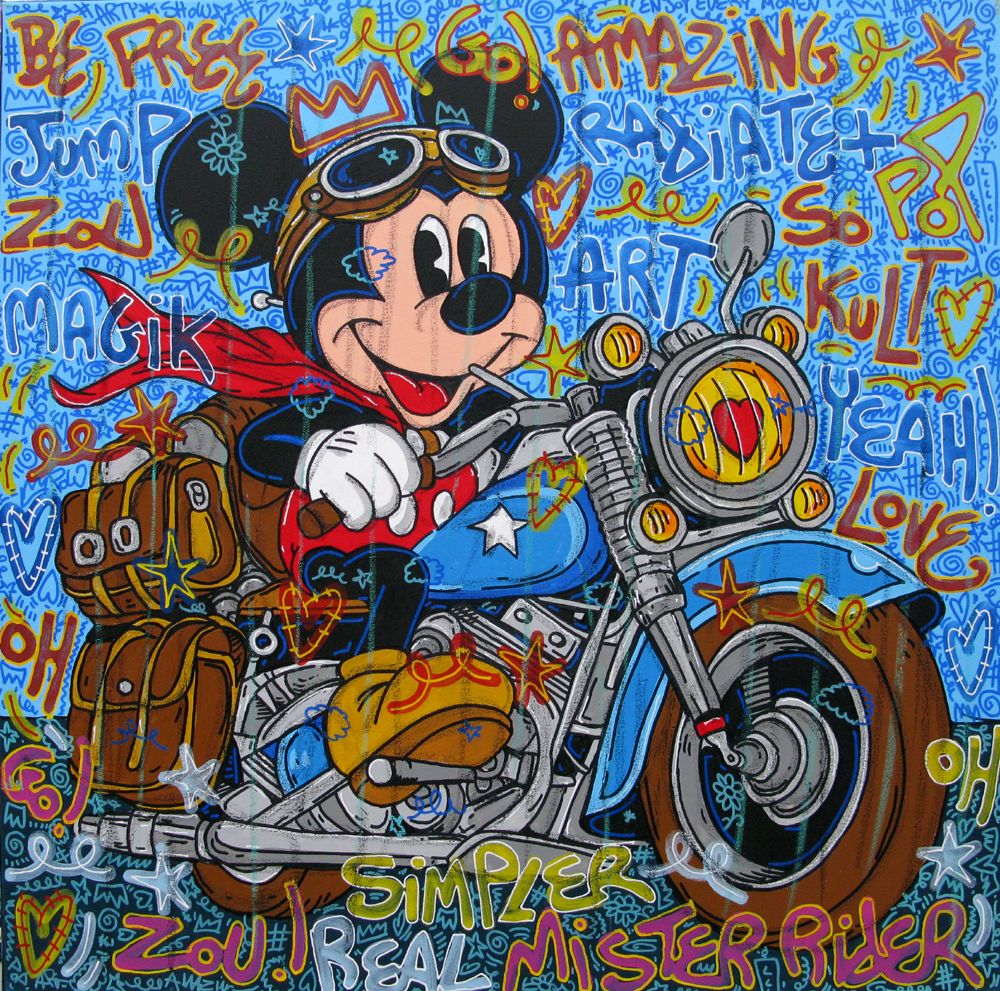 Toile street art grande taille Be free...yeah – RICO SAB – 100 × 100 cm