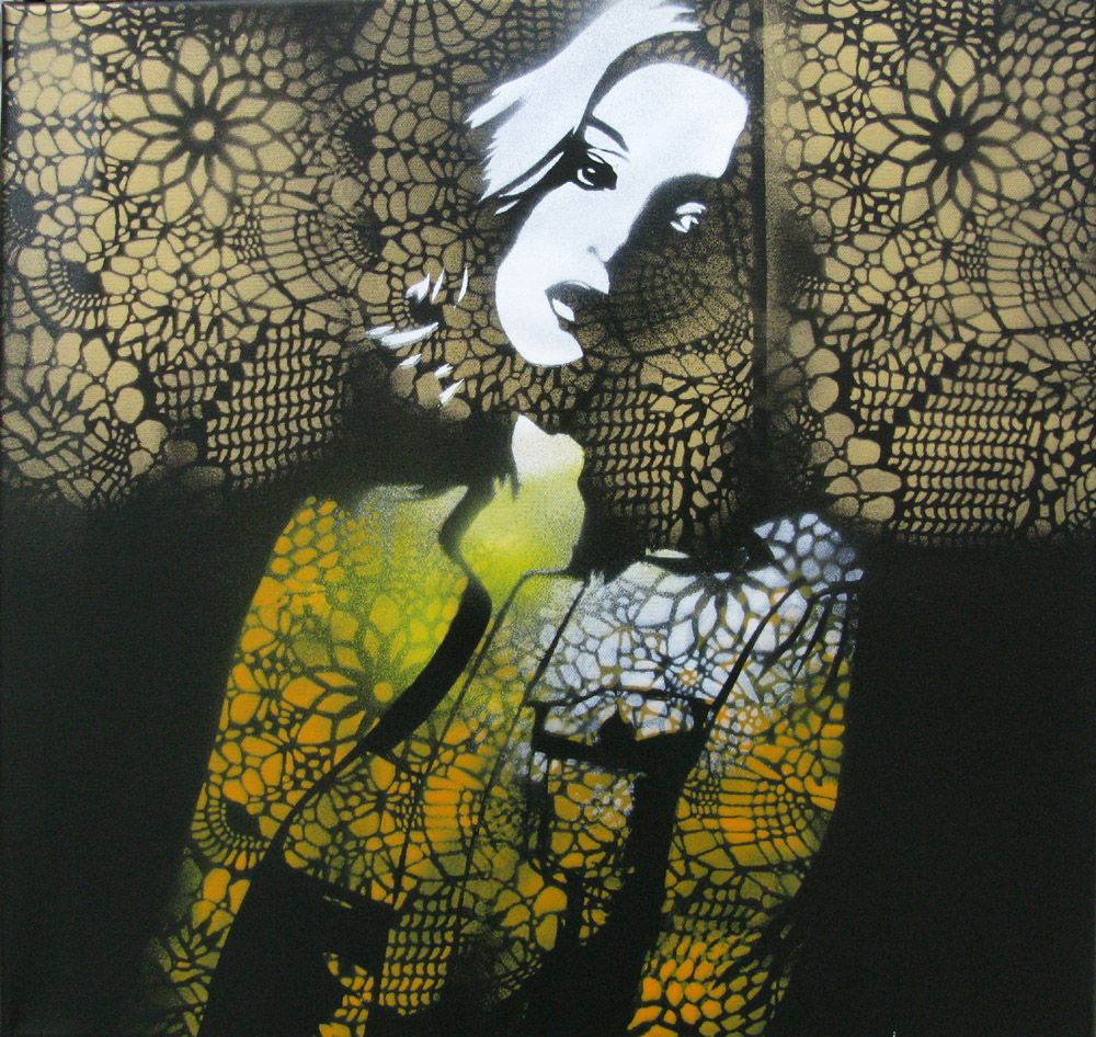 Toile street art moyen format Sans titre 2 – KARO TRASS – 50 × 50 cm