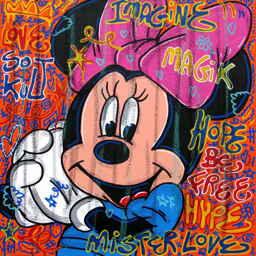 Toile street art moyen format Imagine – RICO SAB – 50 × 50 cm