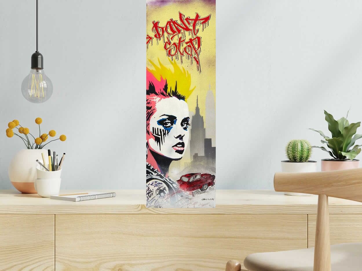 Toile Don't stop de Craig & Emer dans un intérieur – 24 × 72 cm