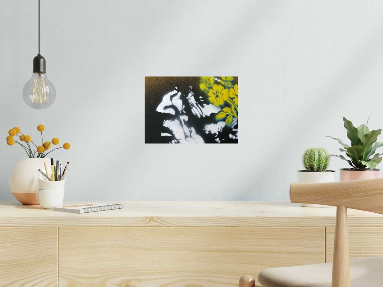 Toile Arsène Souviens toi de KARO TRASS dans un intérieur – 30 × 21 cm
