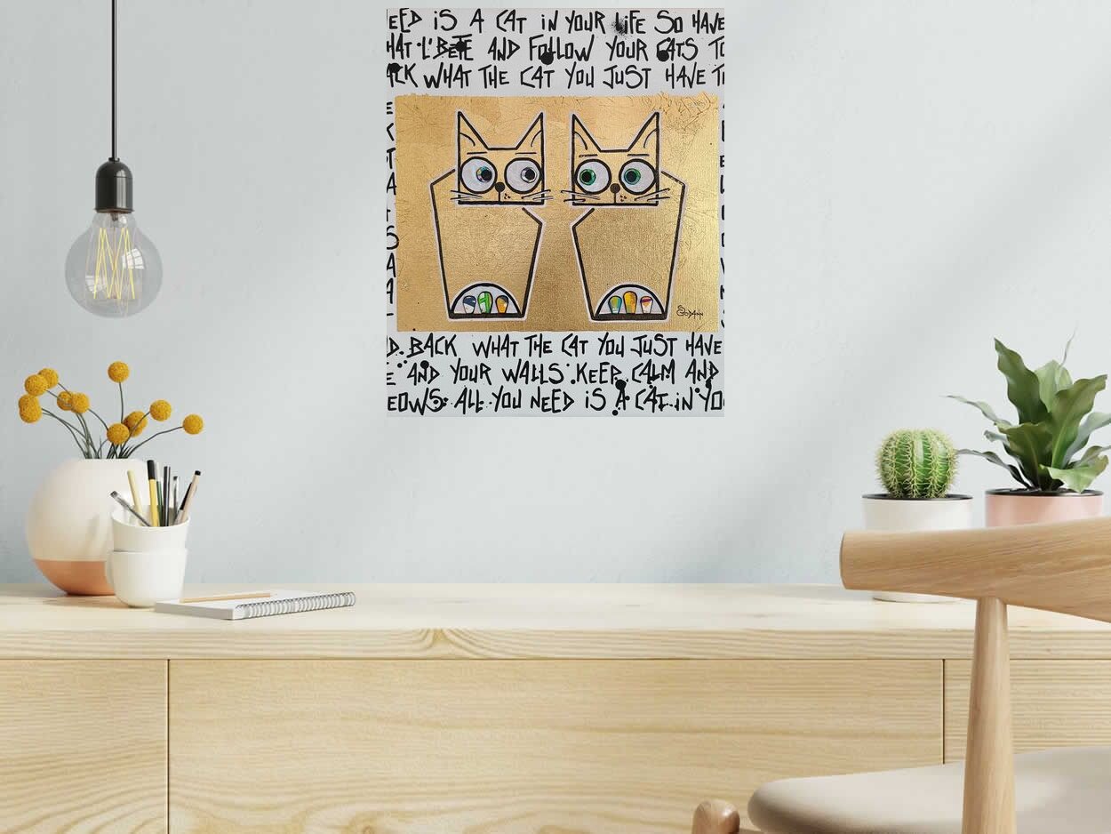 Toile Are you Doin'? de Stephanie Godann dans un intérieur – 38 × 46 cm