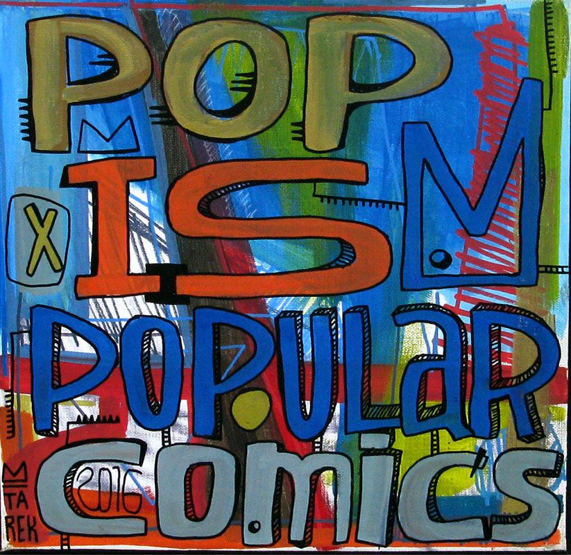 Toile street art petit format Pop is popular – TAREK – 30 × 30 cm