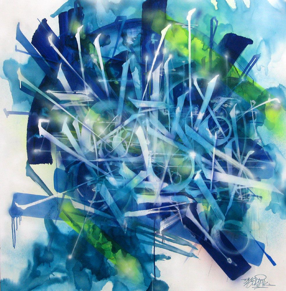Toile street art très grand format Quantic Laguna Hills – EL GATO S. – 125 × 125 cm