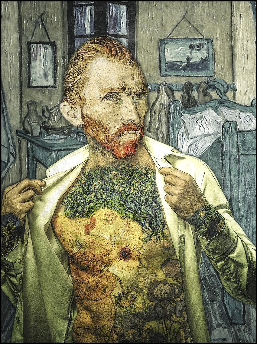 Editions d'art de OliR a pour titre  VINCENT'S BEDROOM style figuratif, graphique dim : OliRprix:70