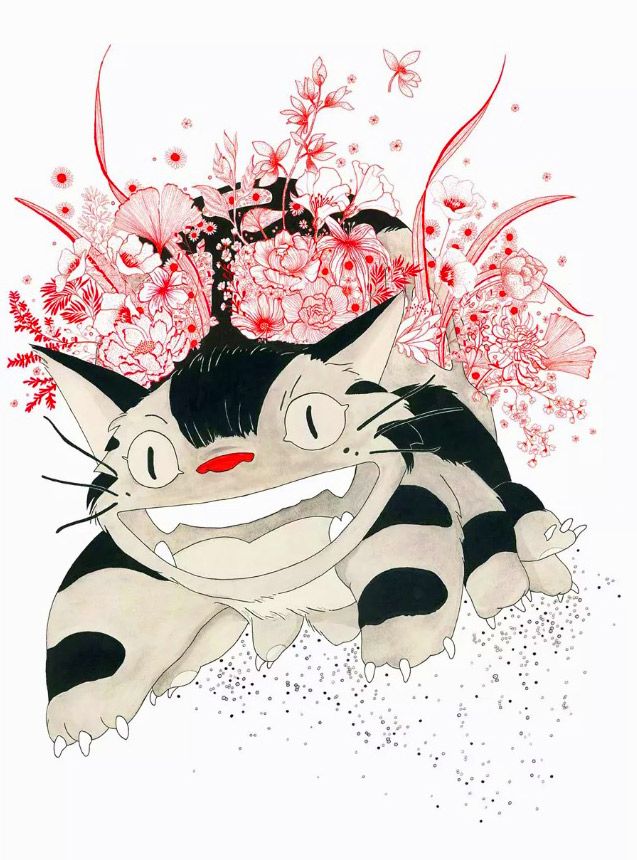 Editions d'art de CAMILLE POLI a pour titre  FLOWER TOTORO III style figuratif dim : CAMILLE POLIprix:90