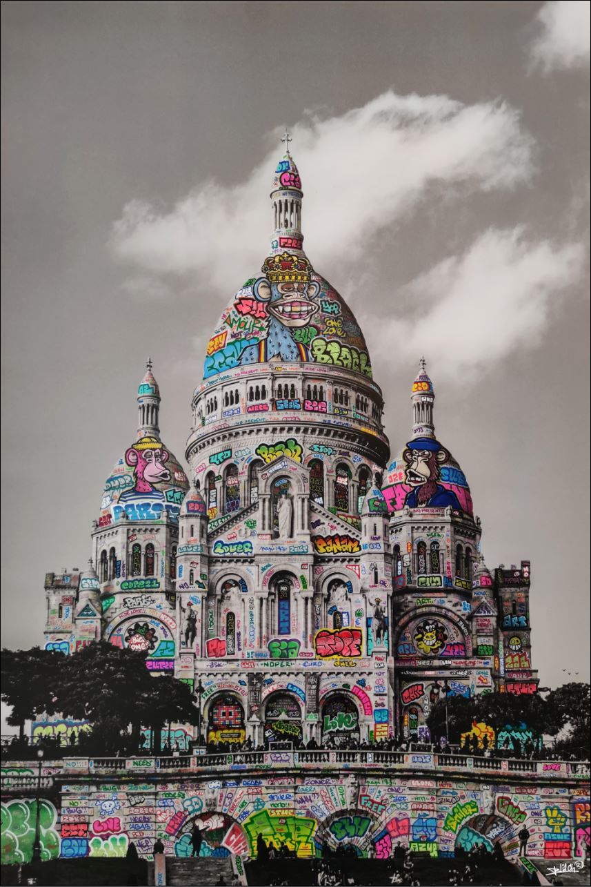 Editions d'art de BLACH a pour titre  MONTMARTRE style graffiti, street pop art dim : BLACHprix:100